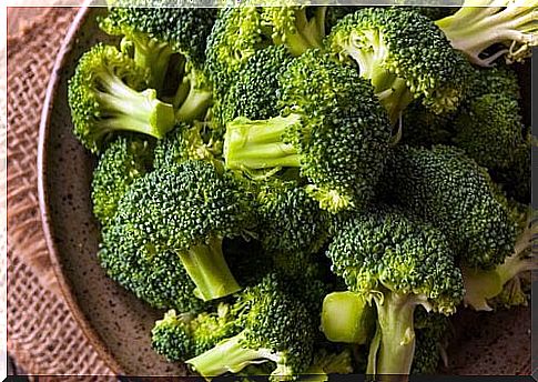 Plate of broccoli to prepare vegetarian nuggets