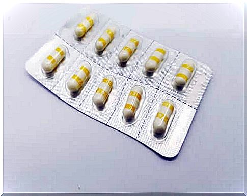 A blister pack of ampicillin