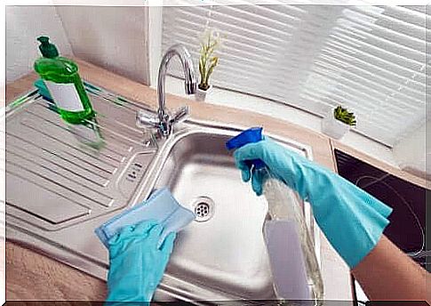 Clean a stainless steel sink.