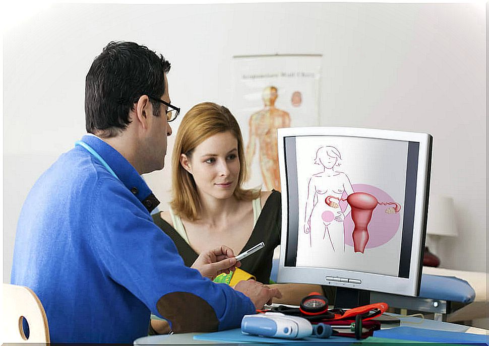 Gynecological consultation of a young woman. 