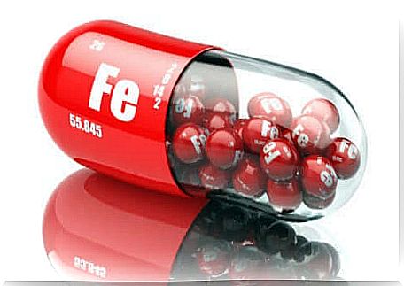 Iron supplement tablets. 