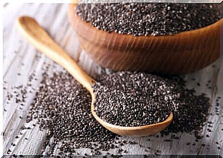 Chia seeds in a bowl.