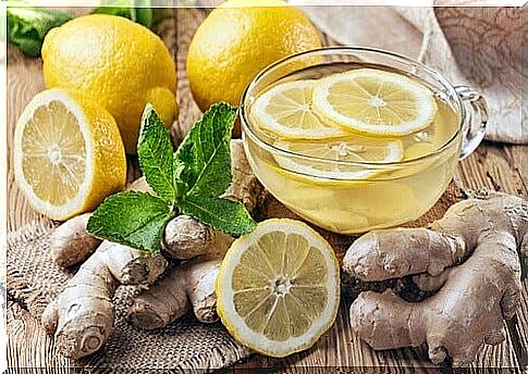 Ginger tea with lemon