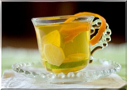 Ginger tea with lemon