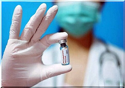 A vaccine in the hands of a doctor.